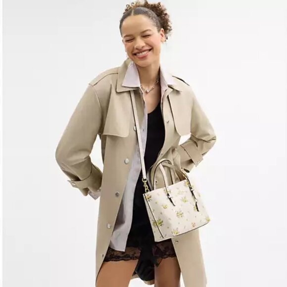 🌸❤️ Coach Mollie Tote Bag 25 With Floral Print - Picture 4 of 10